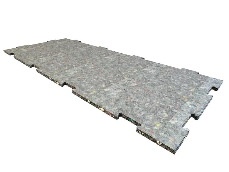 Technical render of a M² 25mm Shockpad Tiles